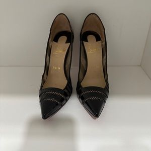 Christian Louboutin Bandy Mesh Stripe Red Sole Pump, Leopard EU 39.5